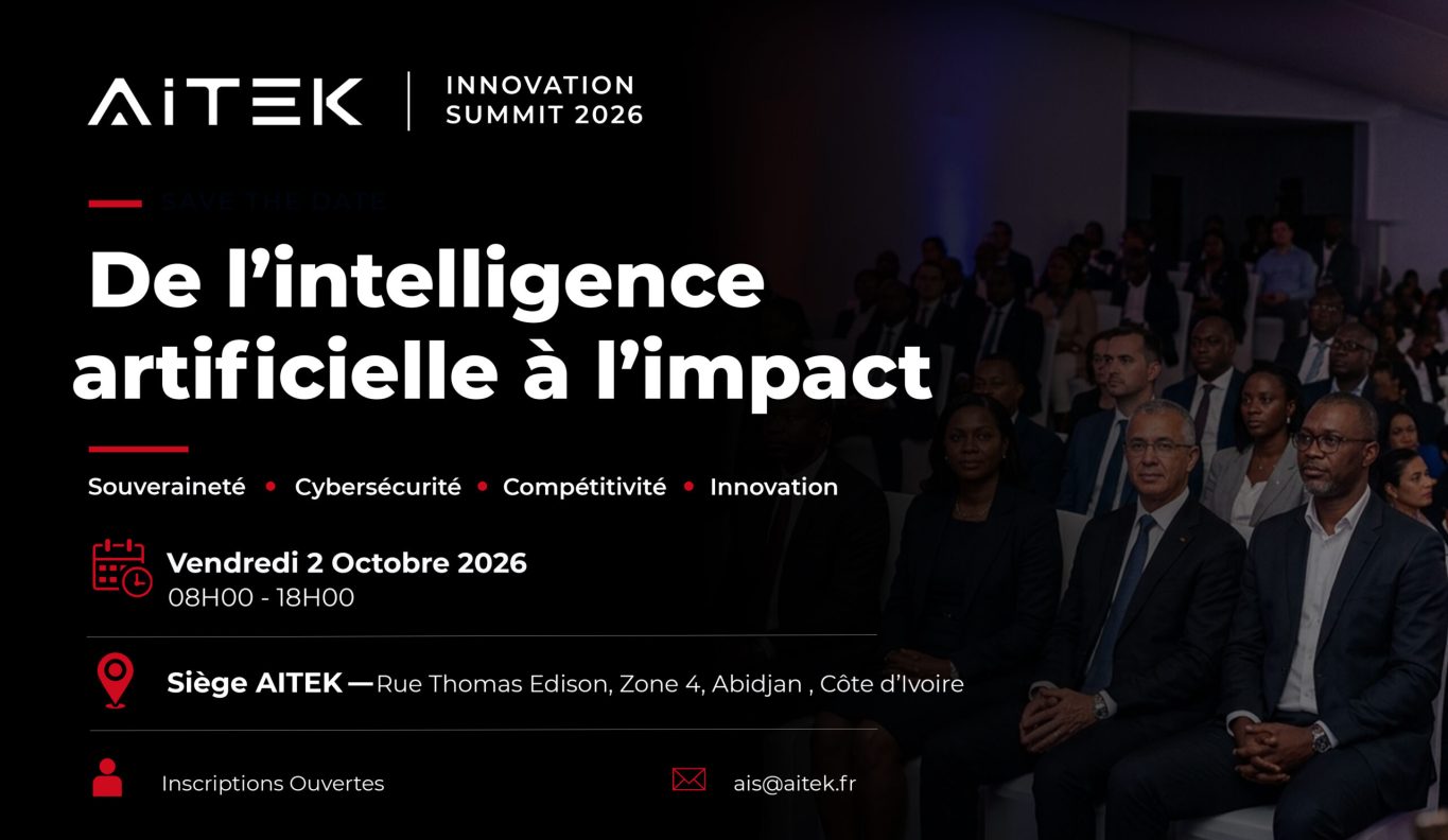 Affiche Save the Date de l'Aitek Innovation Summit 2026, le 2 octobre à Abidjan
